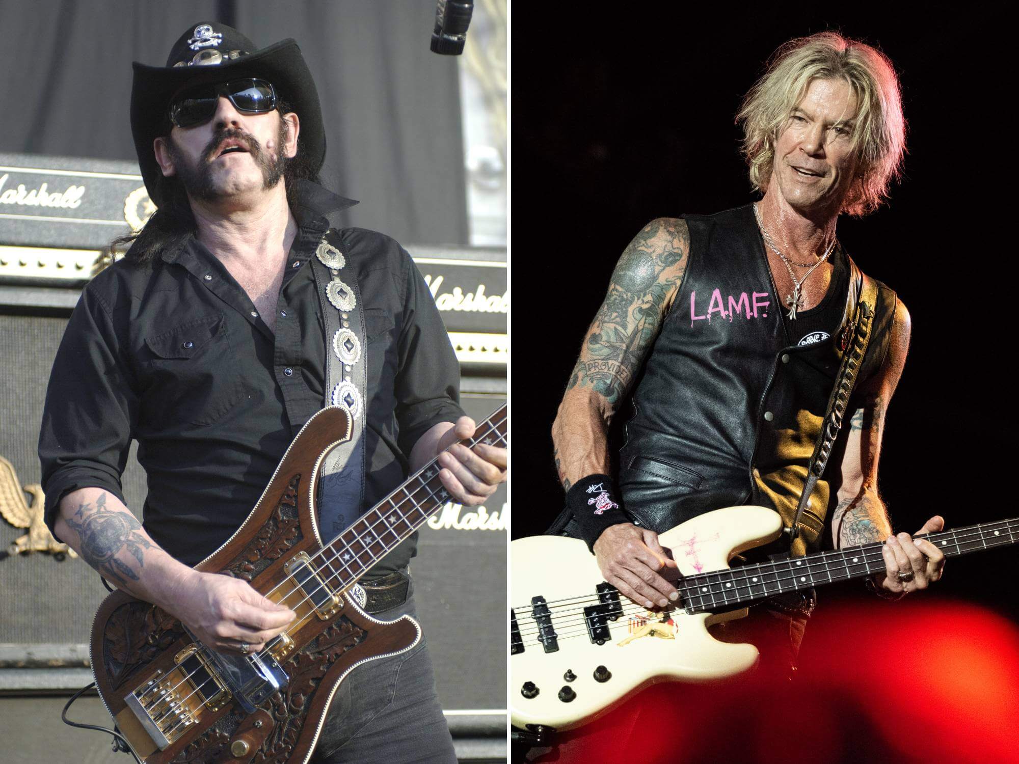 Lemmy and Duff McKagan from Guns N' Roses