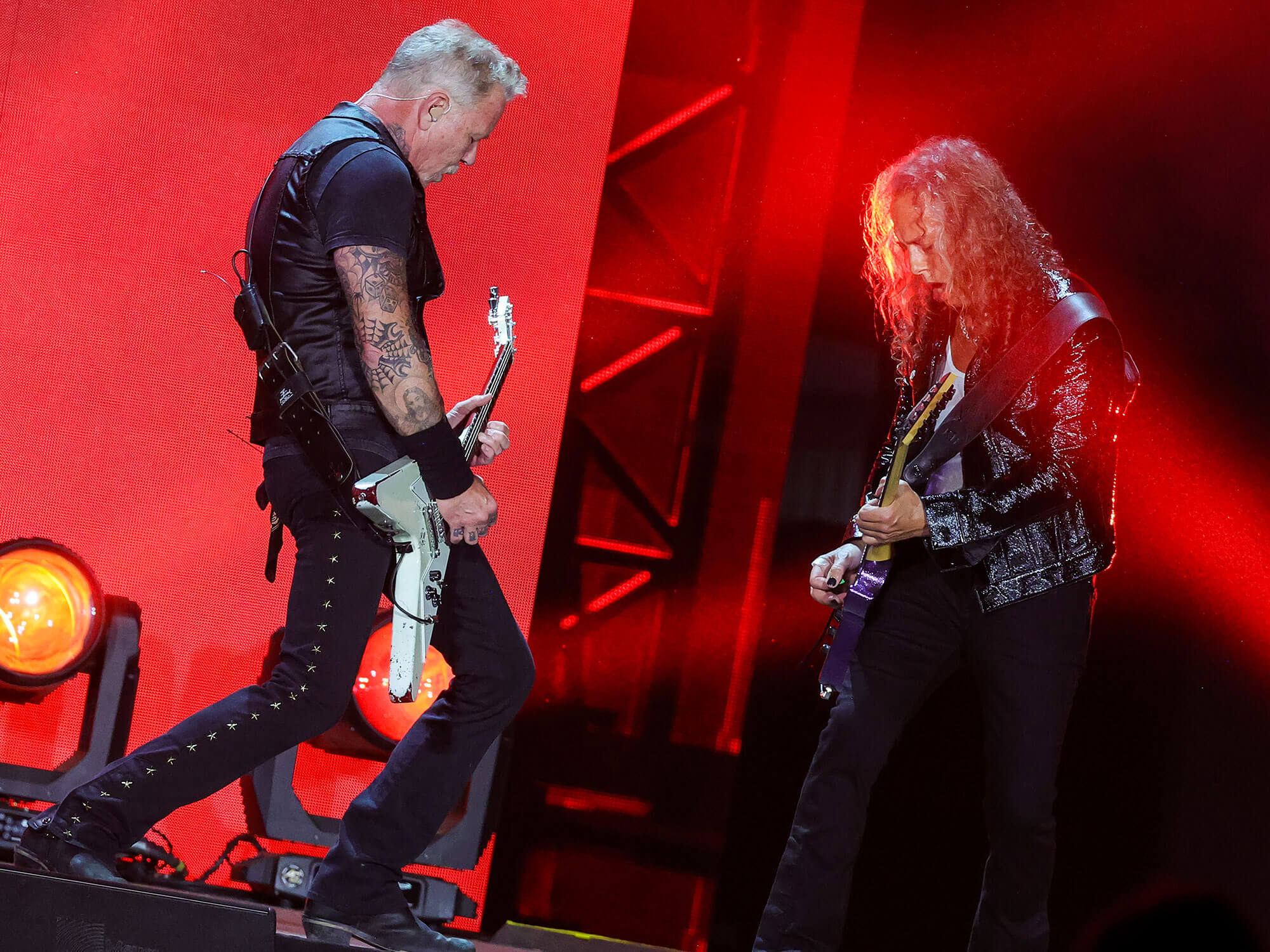 [L-R] James Hetfield and Kirk Hammett of Metallica