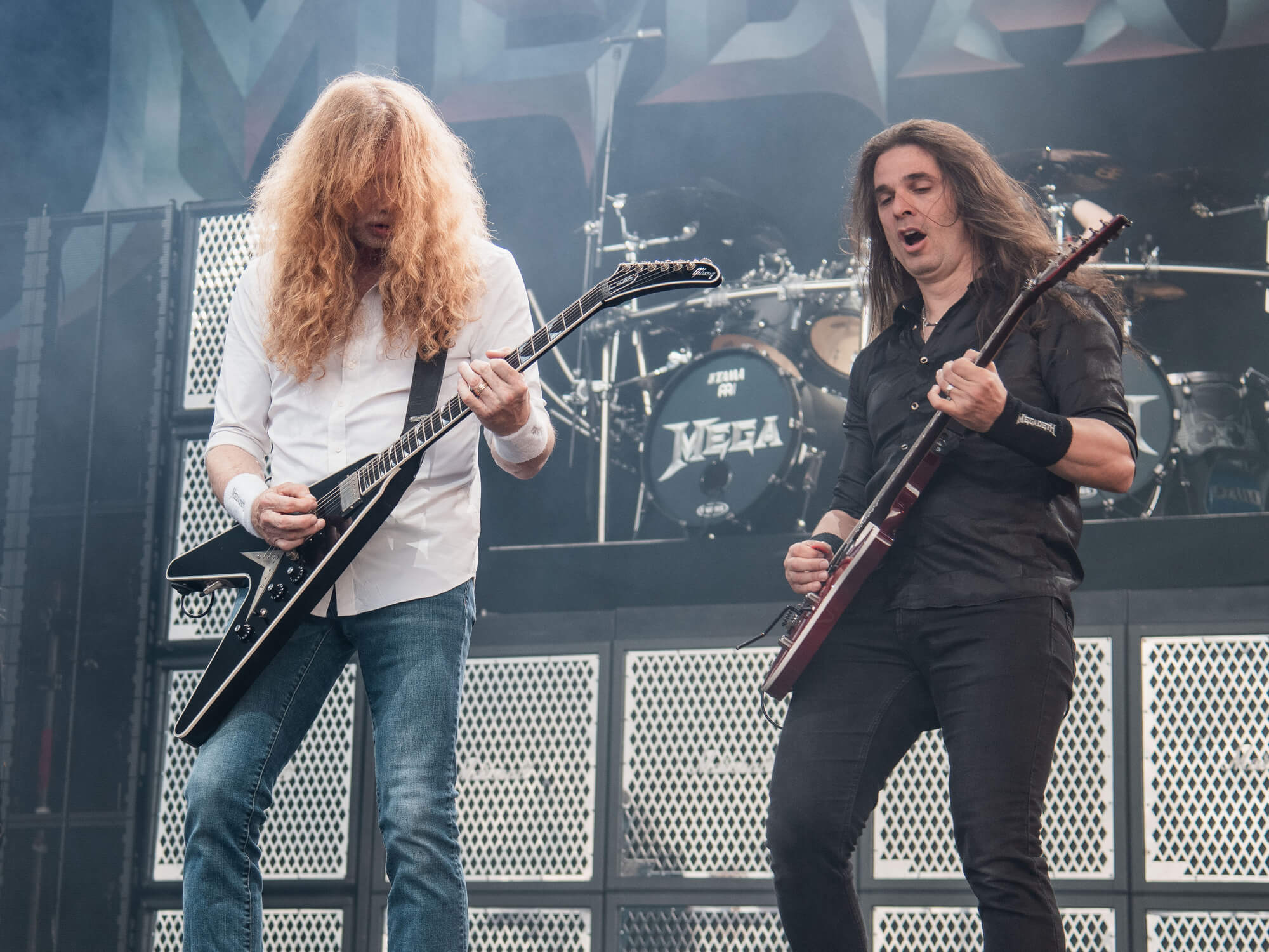 Dave Mustaine and Kiko Loureiro of Megadeth