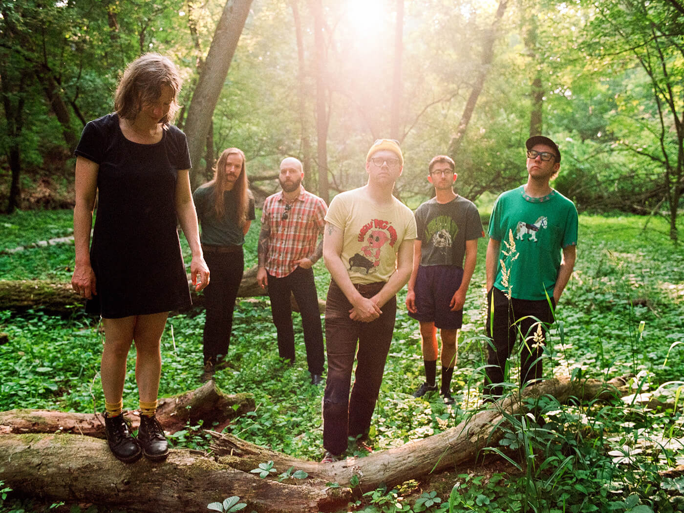 The band Dusk photographed against nature, photo by Billy Hintz