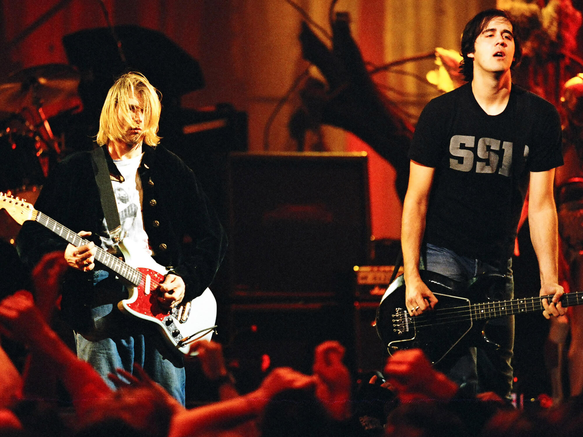 Kurt Cobain and Krist Novoselic of Nirvana