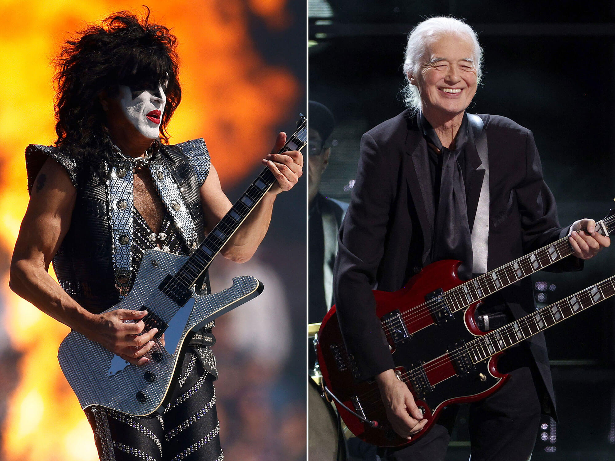 [L-R] Paul Stanley and Jimmy Page