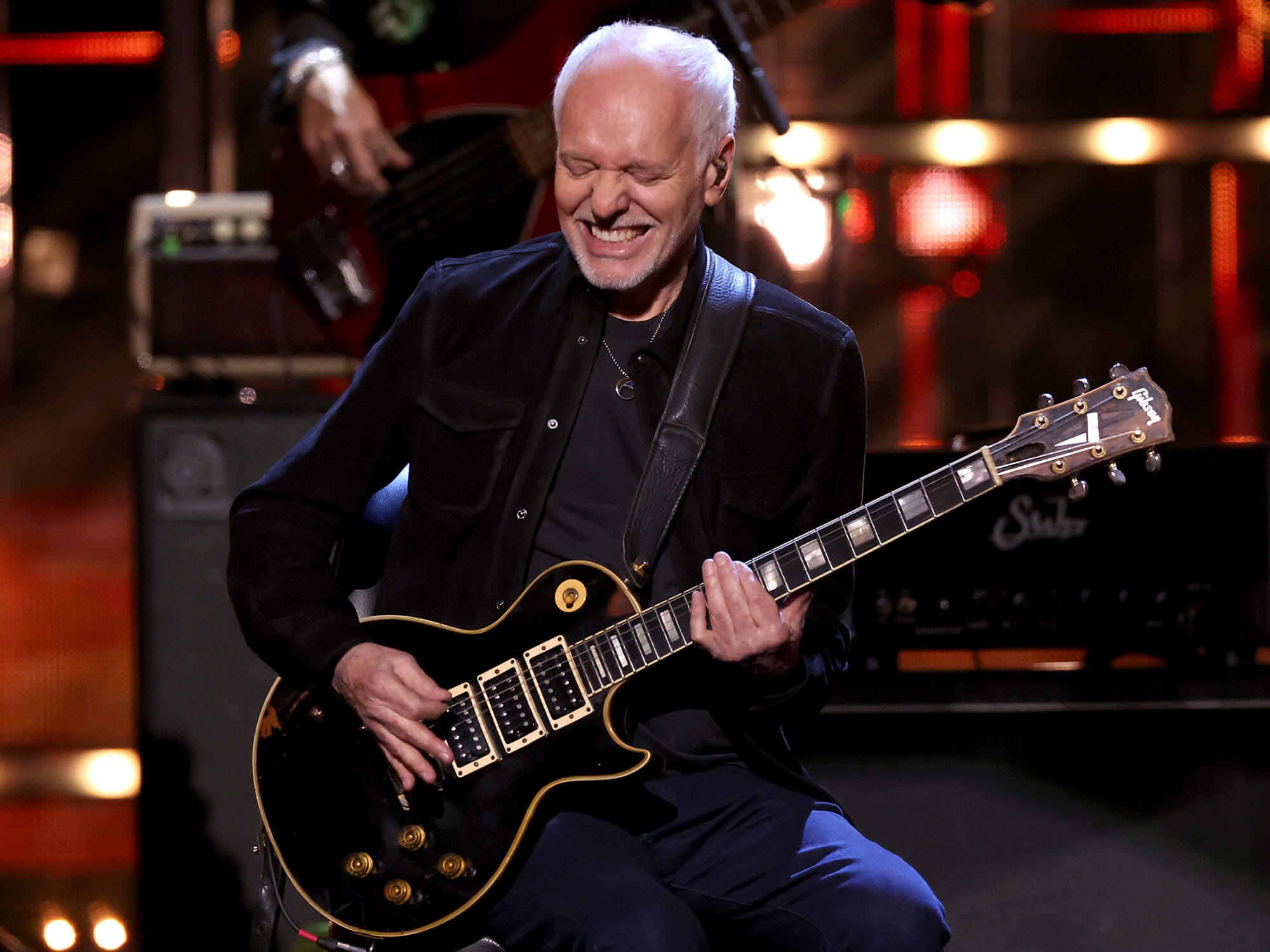Peter Frampton performing at the 2023 Rock and Roll Hall of Fame induction ceremony