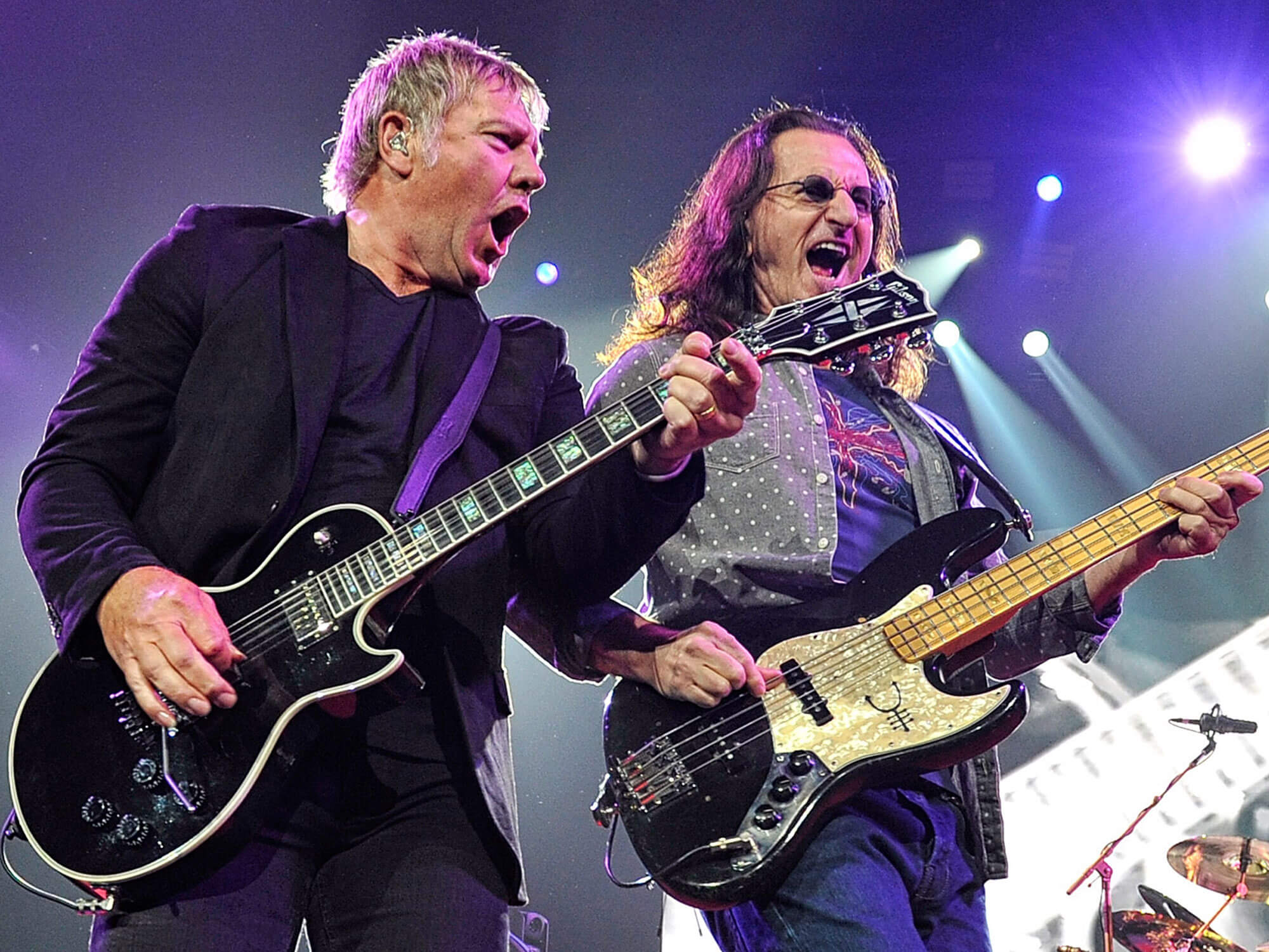 [L-R] Alex Lifeson and Geddy Lee of Rush