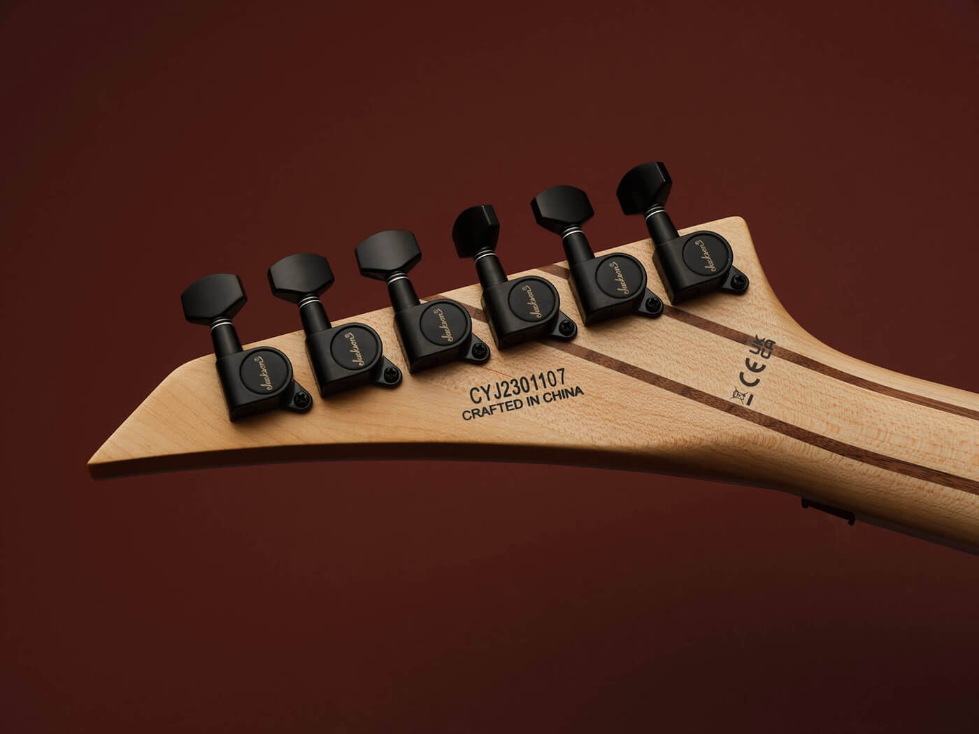 Back of the Jackson Pro Plus Series Dinky DKA headstock, photo by Adam Gasson