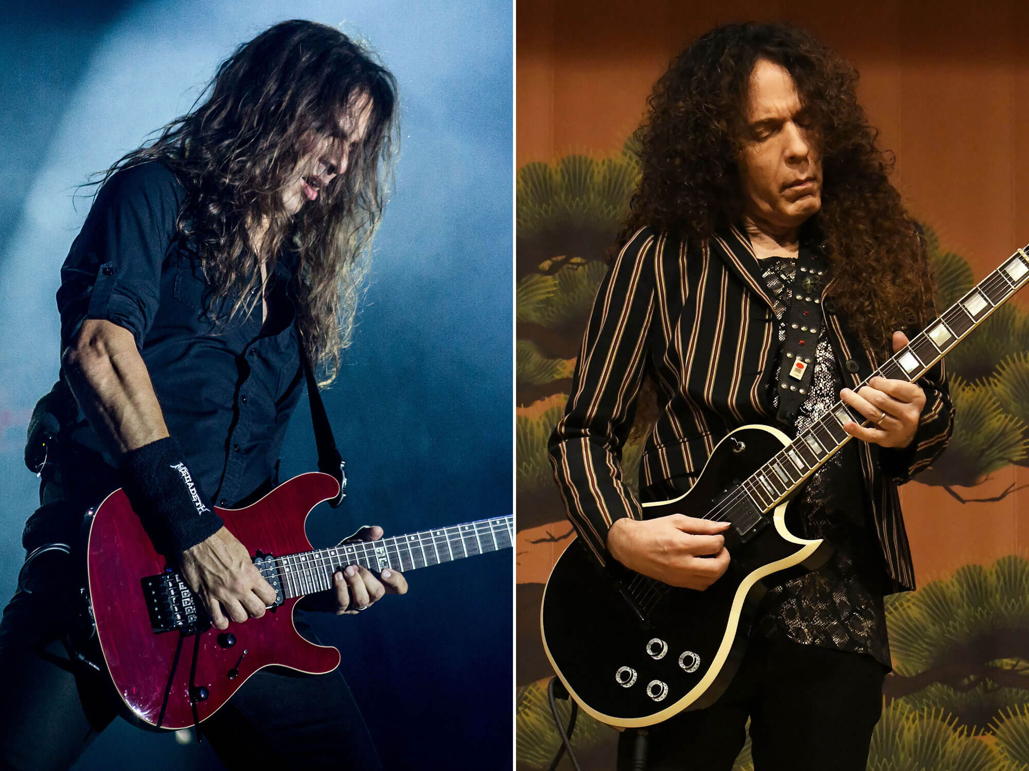 [L-R] Former Megadeth guitarists Kiko Loureiro and Marty Friedman