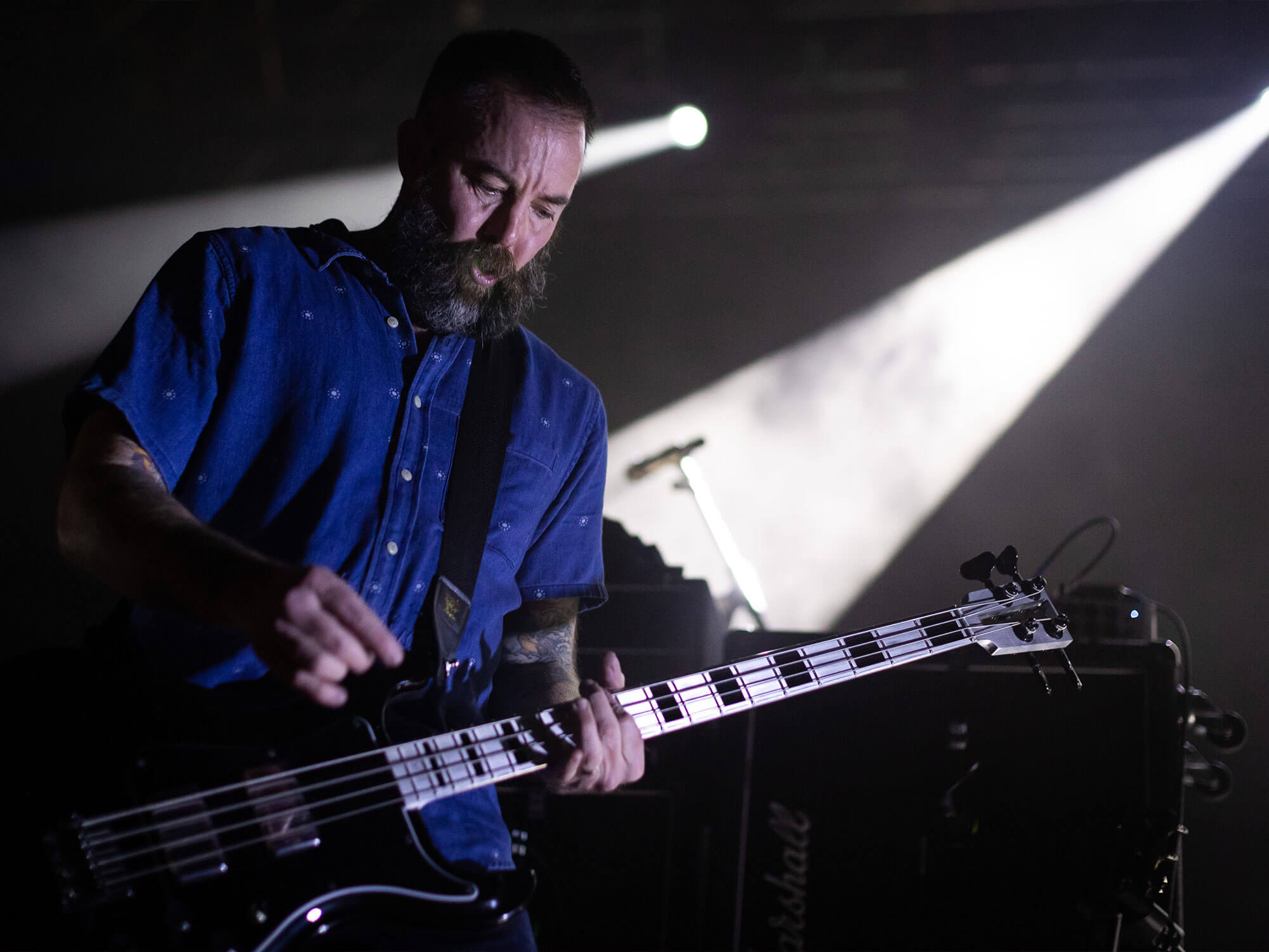 Brian Cook performing live with Russian Circles