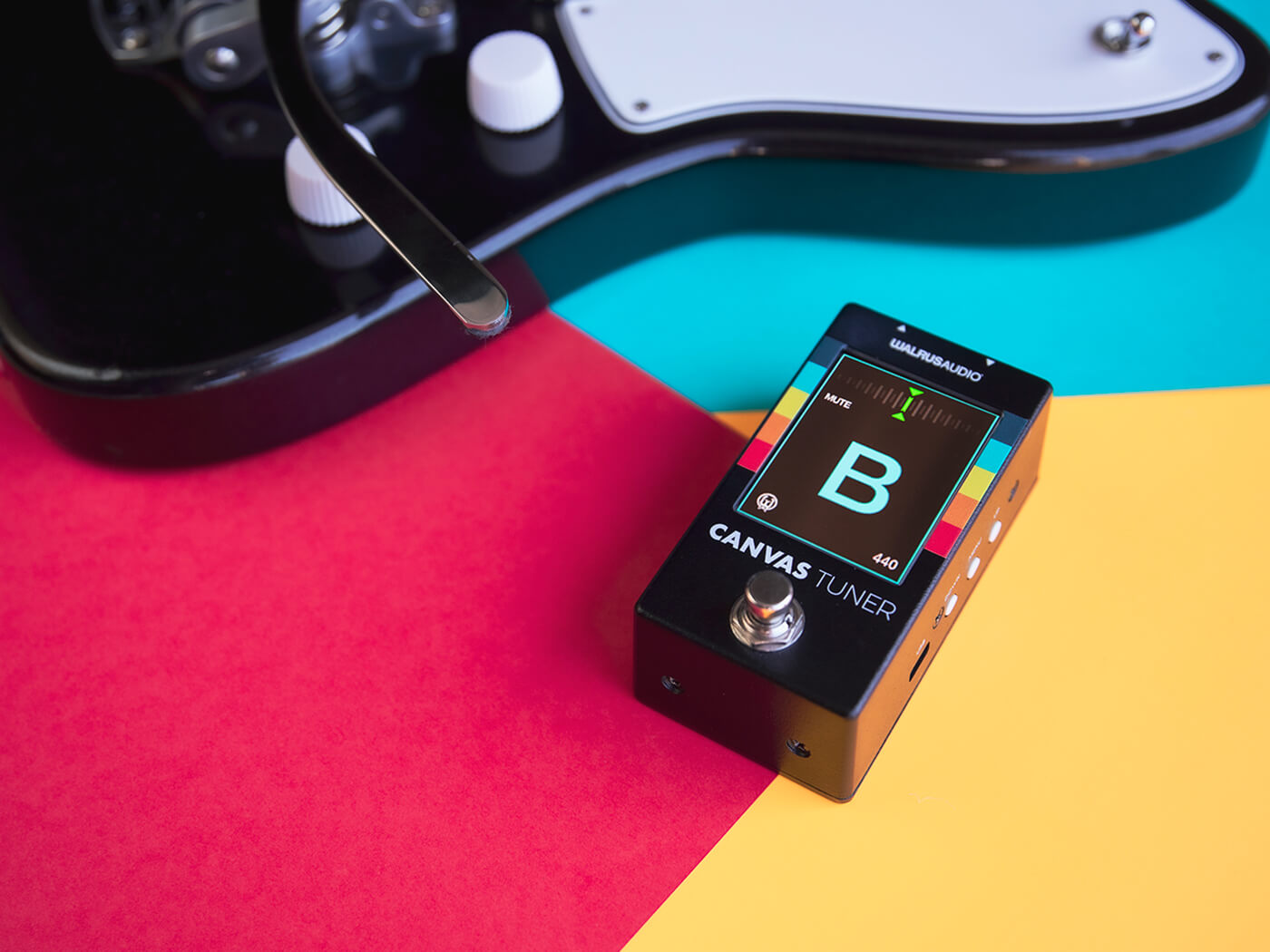 Walrus Audio Canvas Tuner with guitar