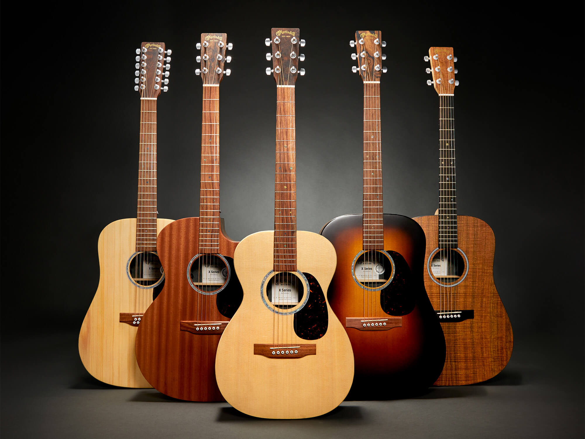 Remastered X Series models displayed in a line. Each shows a different finish.