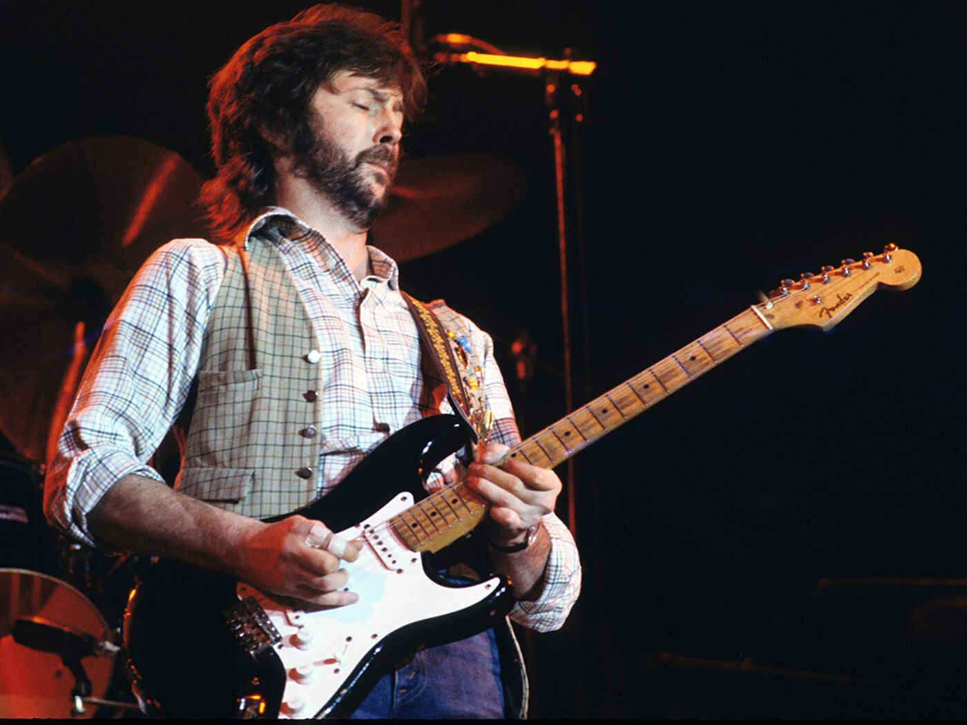 Eric Clapton performing with his “Blackie” Fender Stratocaster, photo by Richard E. Aaron/Redferns via Getty Images