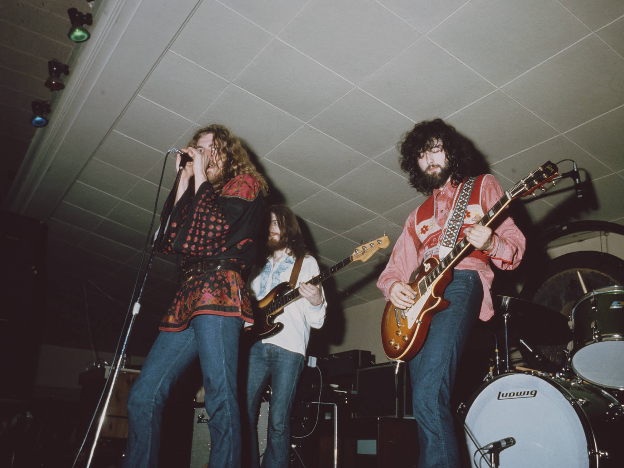 Led Zeppelin performing in 1969, photo by Michael Putland/Getty Images