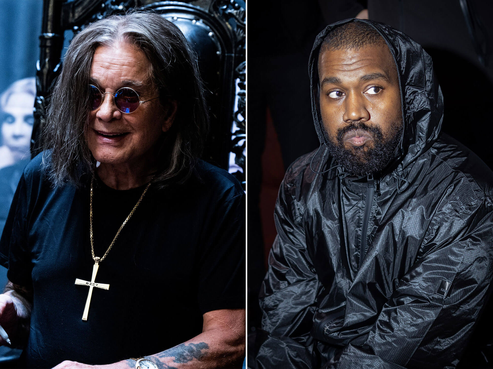 [L-R] Ozzy Osbourne and Kanye West