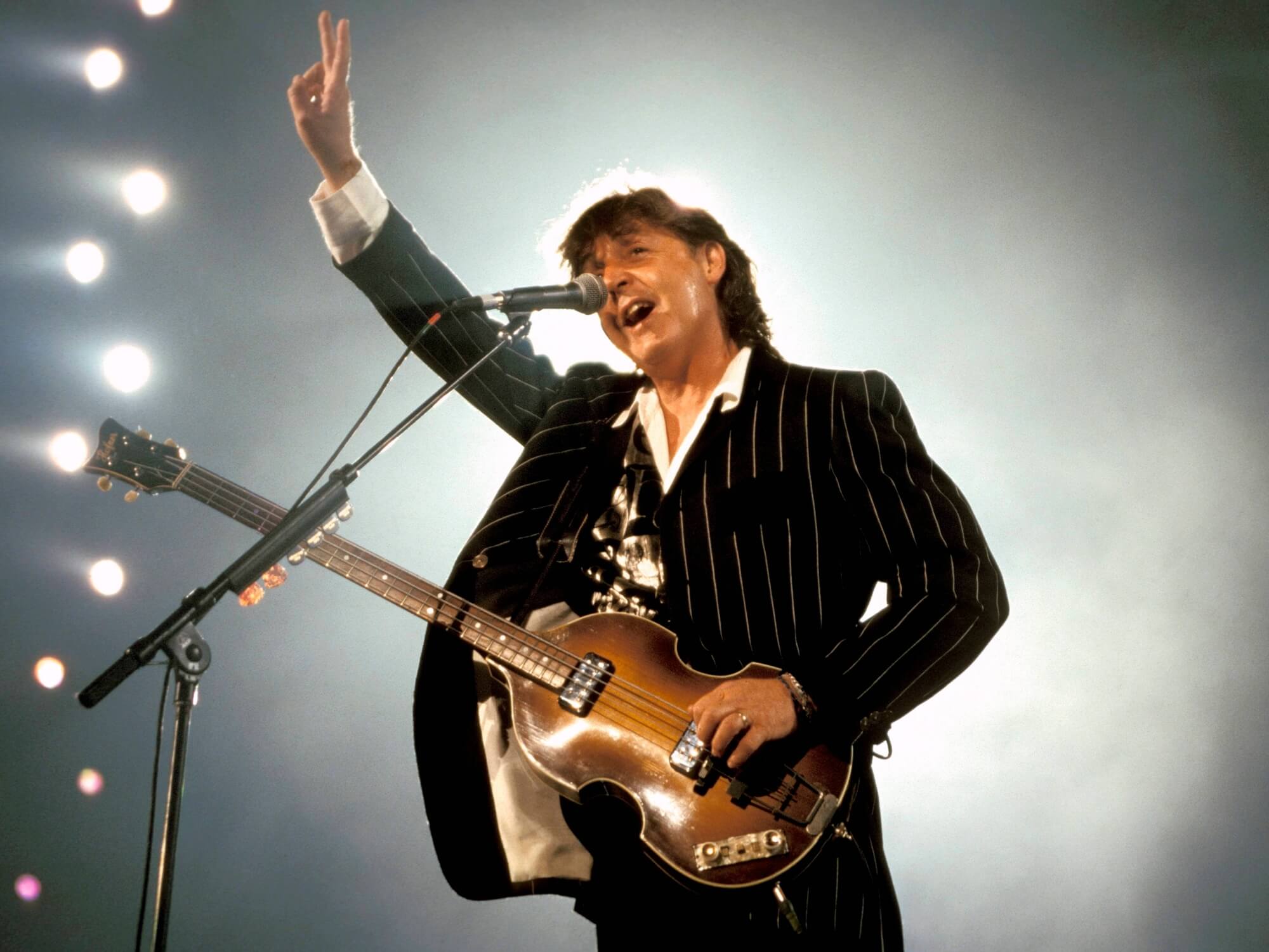 Paul McCartney, performing live onstage