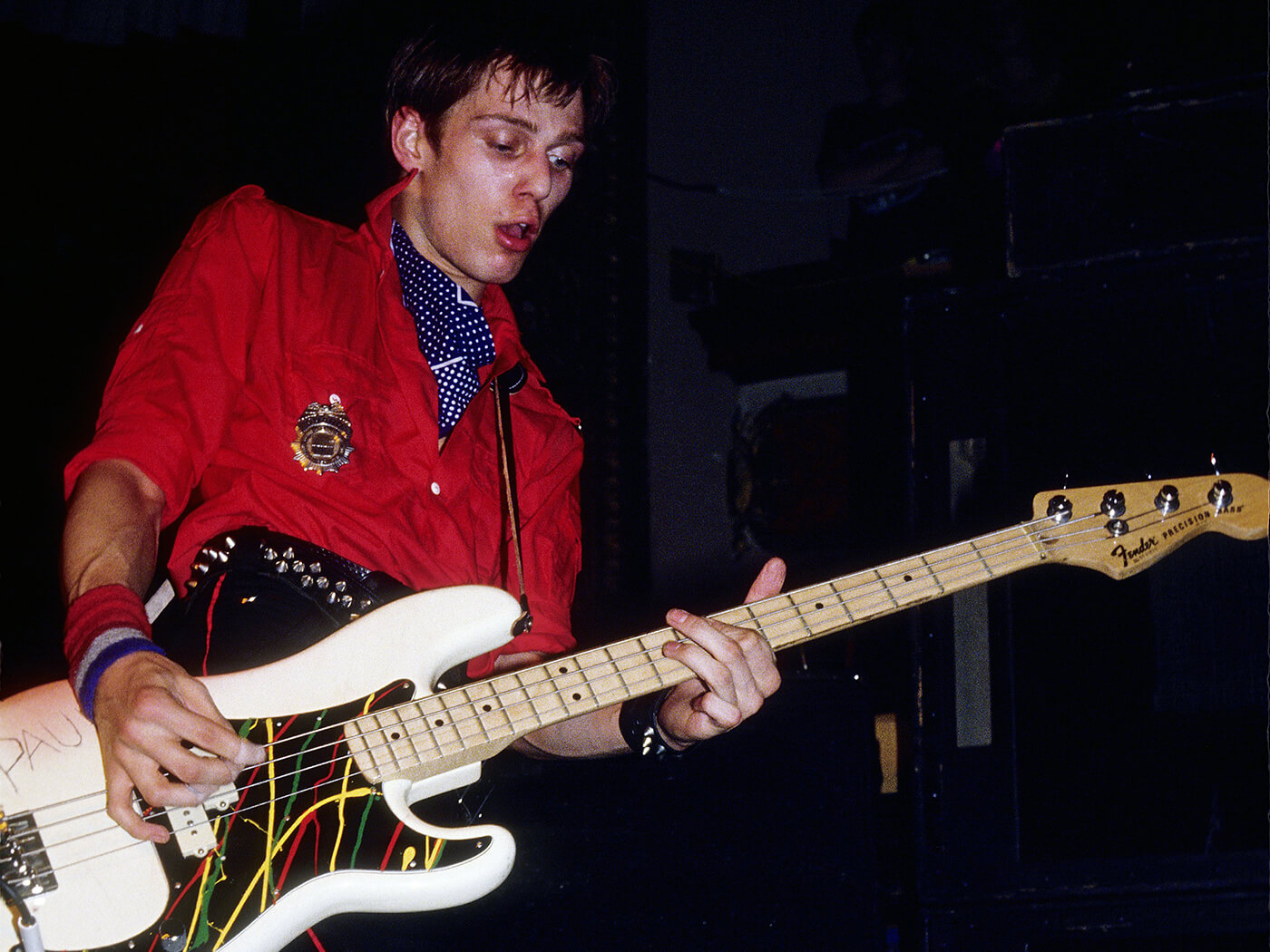 Paul Simonon of The Clash performing with a Fender Precision Bass in 1970, photo by Larry Hulst/Michael Ochs Archives via Getty Images