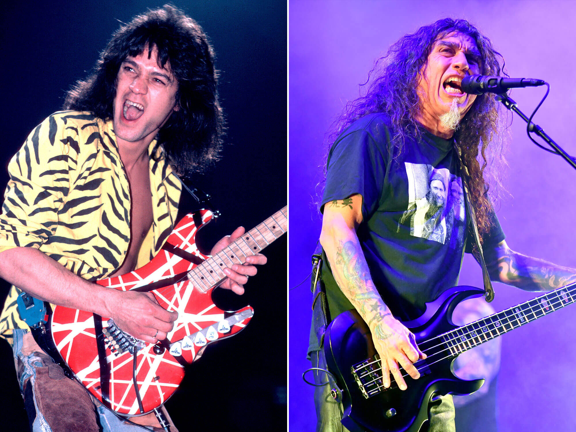 [L-R] Eddie Van Halen and Tom Araya