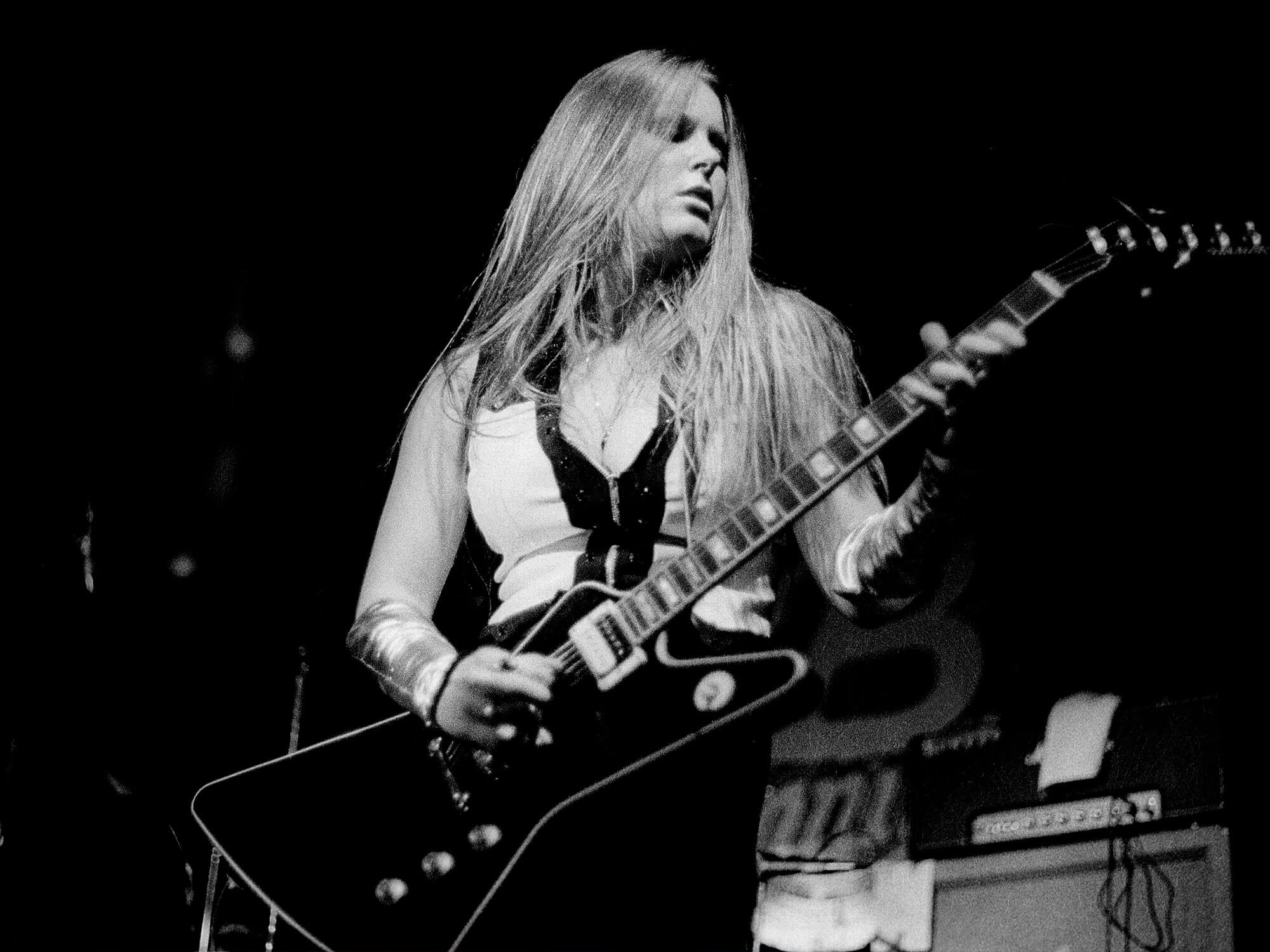 Lita Ford of the Runaways performing onstage