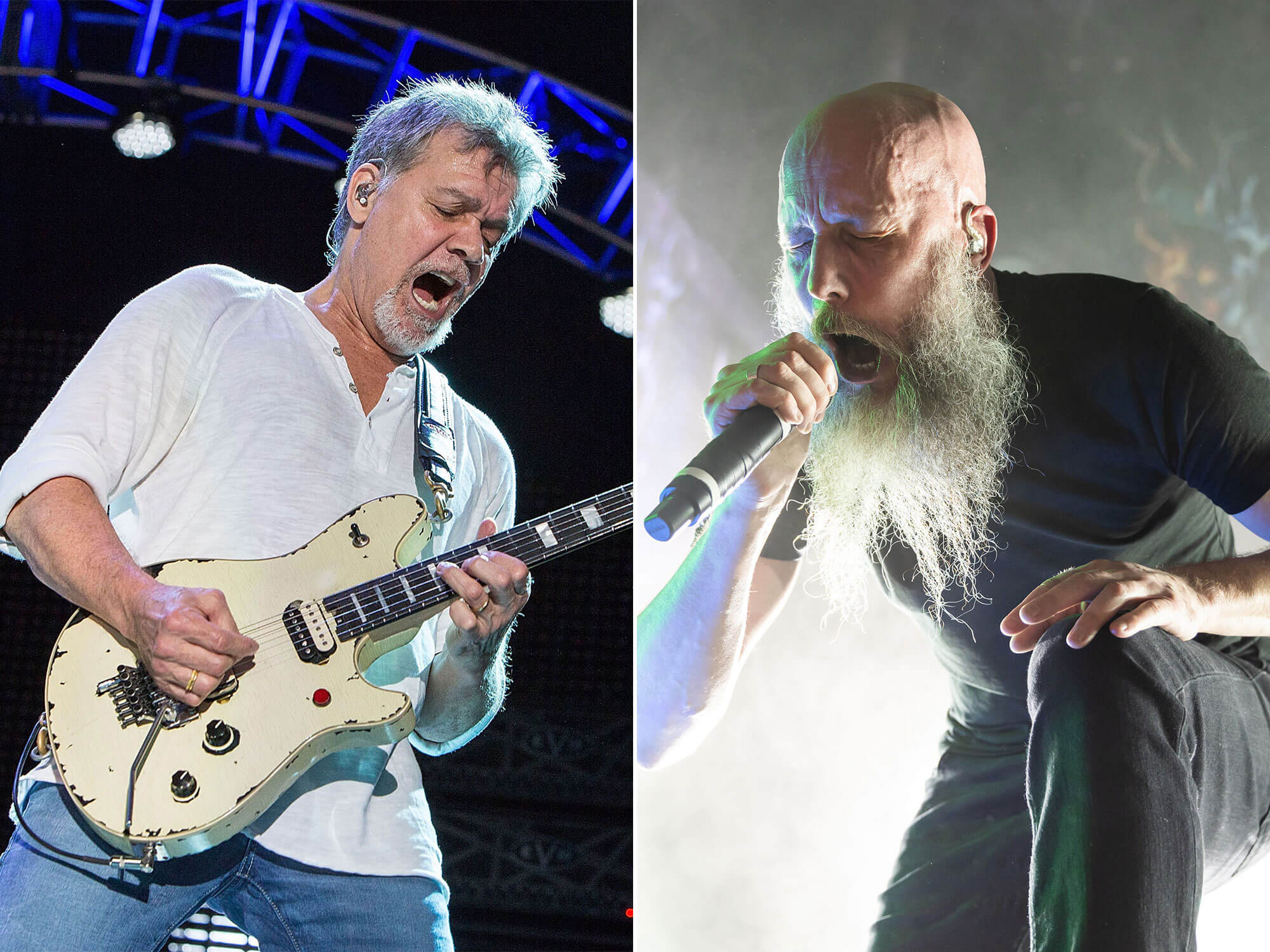 [L-R] Eddie Van Halen and Jens Kidman of Meshuggah