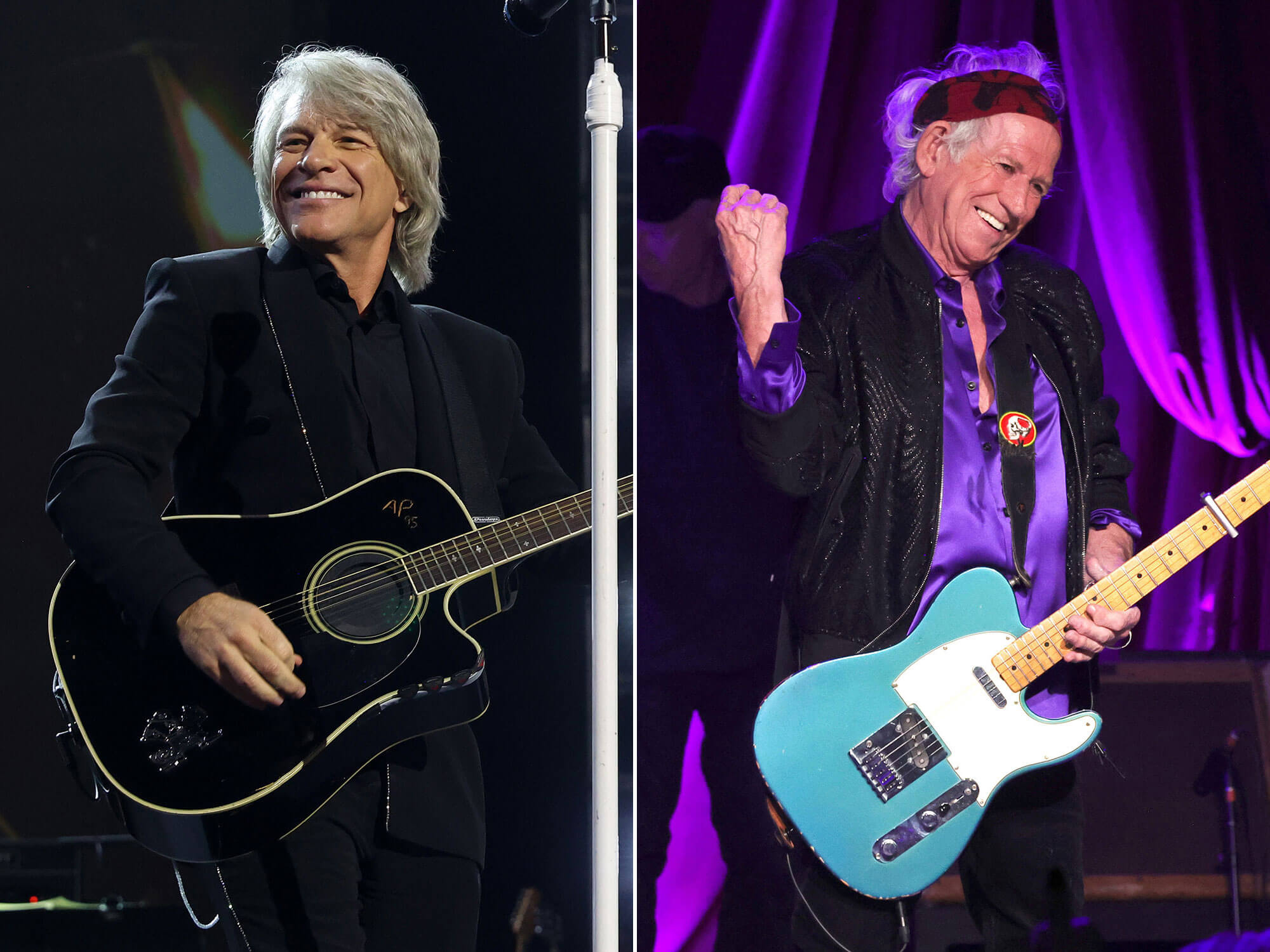 [L-R] Jon Bon Jovi and Keith Richards