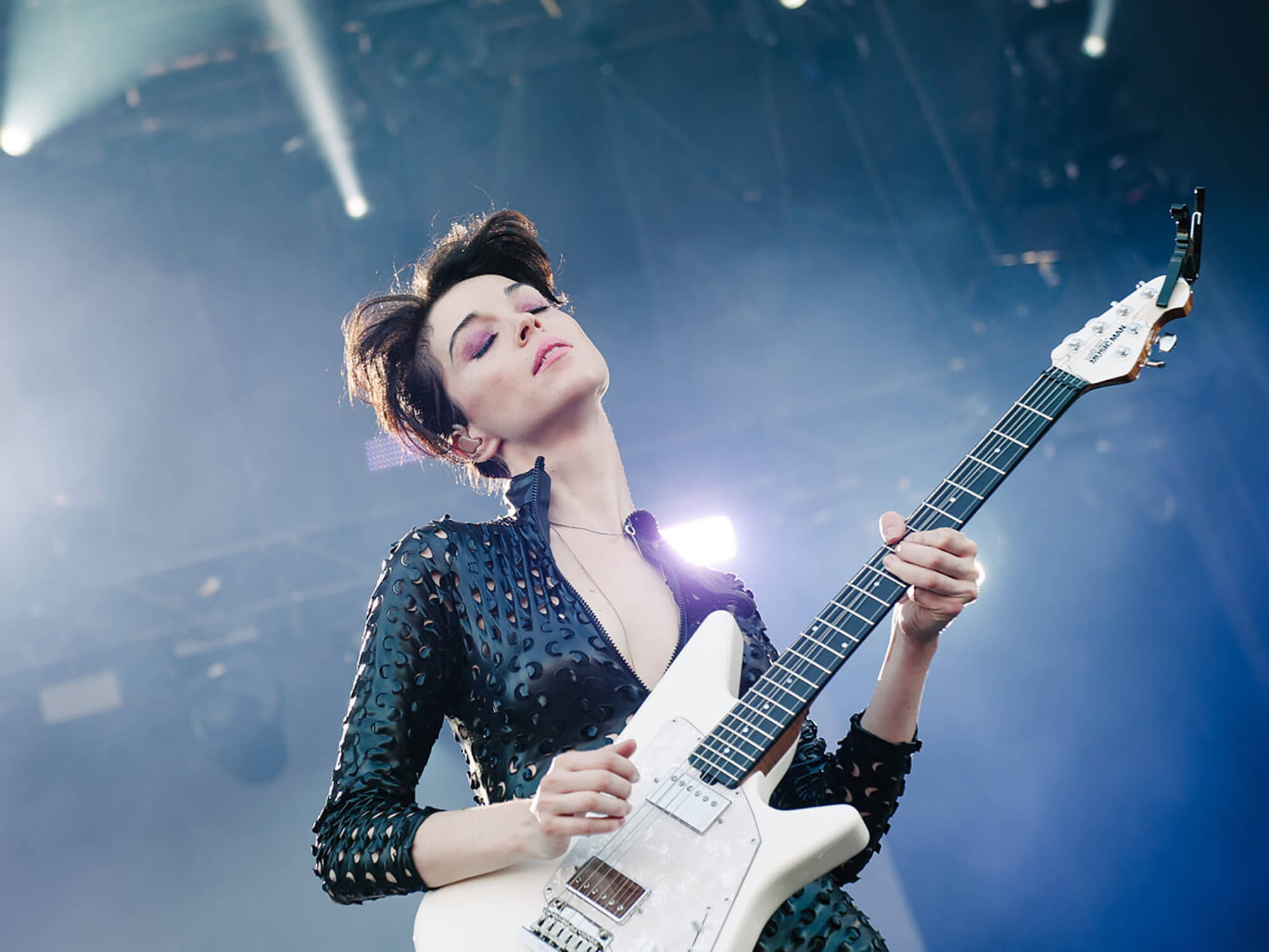 St. Vincent performing at the Osheaga Music and Arts Festival in 2015, photo by Emma McIntyre/Getty Images
