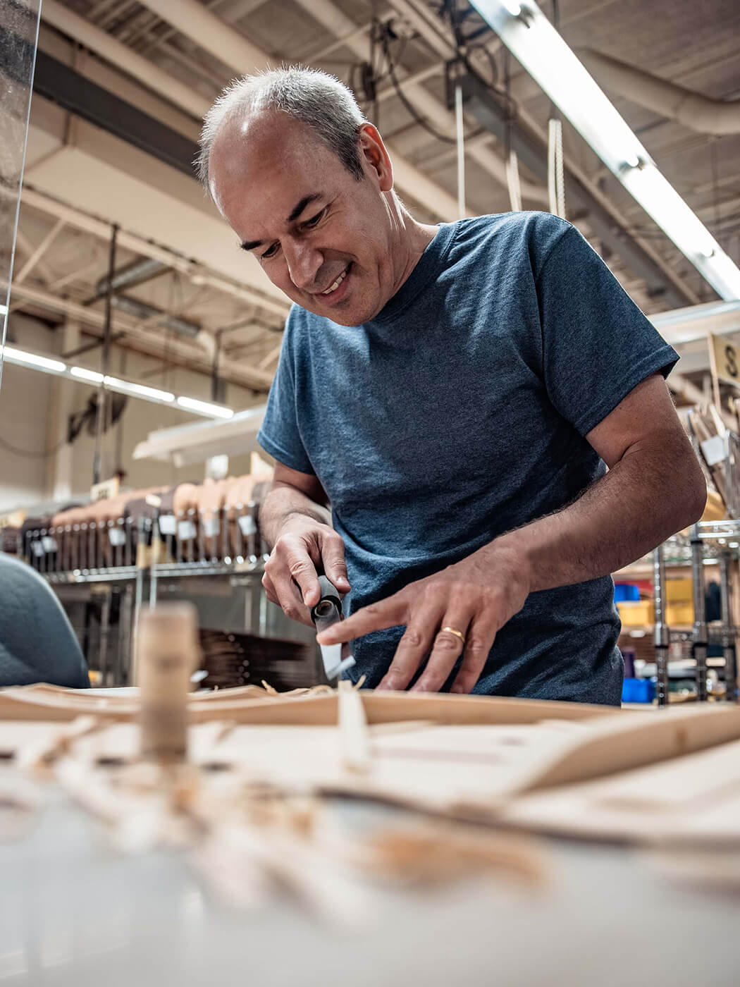 Thomas Ripsam in the factory, photo by Martin Guitars