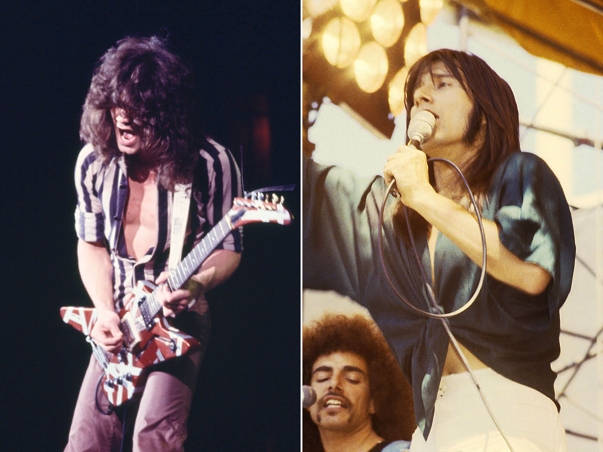 [L-R] Eddie Van Halen and Steve Perry