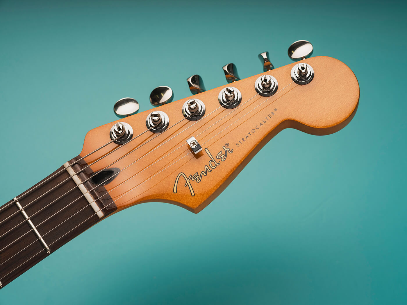70th Anniversary Player Stratocaster headstock, photo by Adam Gasson
