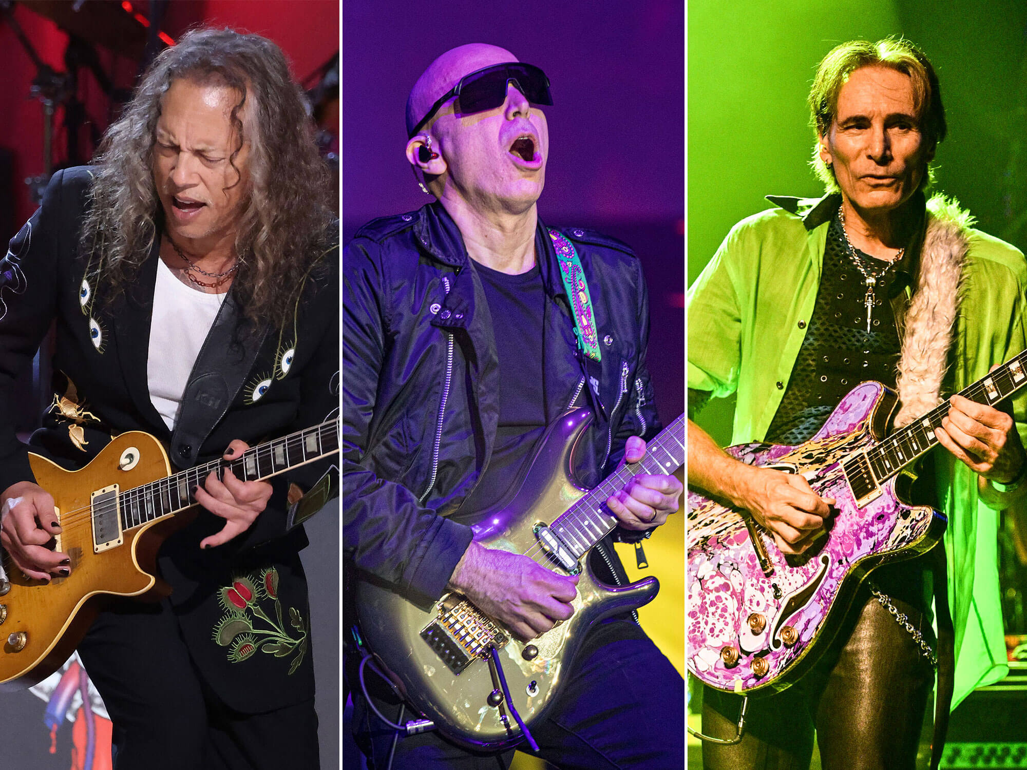 [L-R] Kirk Hammett, Joe Satriani and Steve Vai